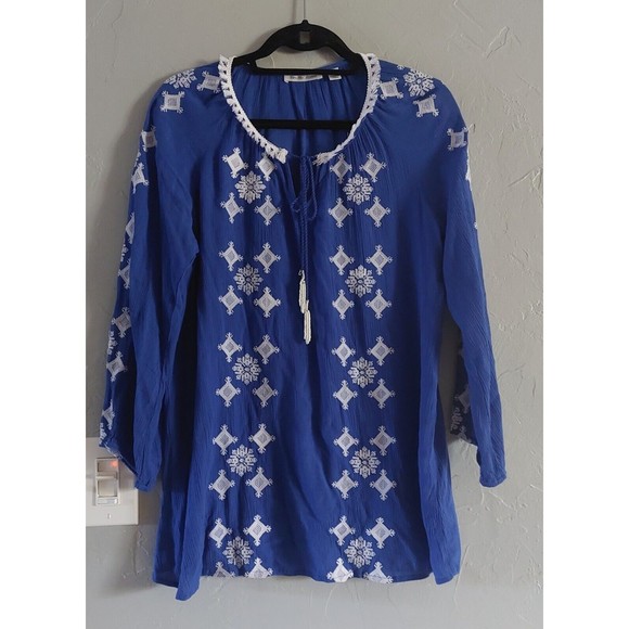 John Paul Richard Tops Tunic Womens S, Embroidery, 18.5 Inch Of Armp To Armp - Picture 3 of 7